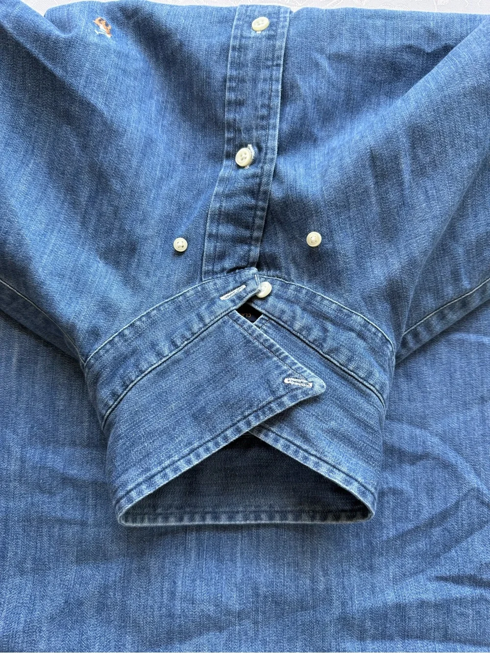 Polo by Ralph Lauren Indigo Blue Denim Jeans Button-Down Shirt Men’s Size L